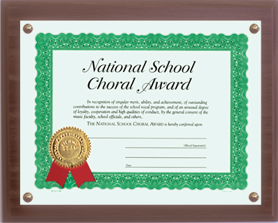 National School Choral Certificate