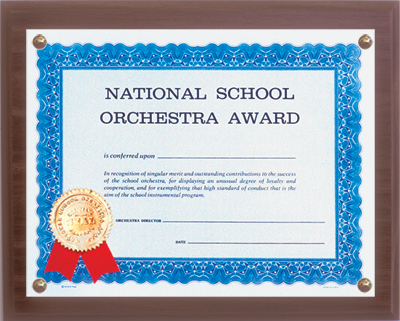 National School Orchestra Certificate